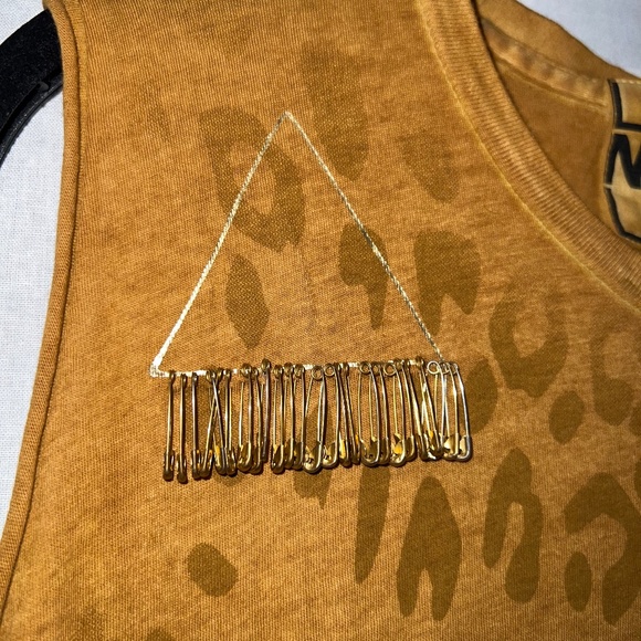 FreeCity - Tokyo Moon Cut Off Top - Safety Pin - Leopard/Cheetah - 80% OFF SALE! - Picture 4 of 6